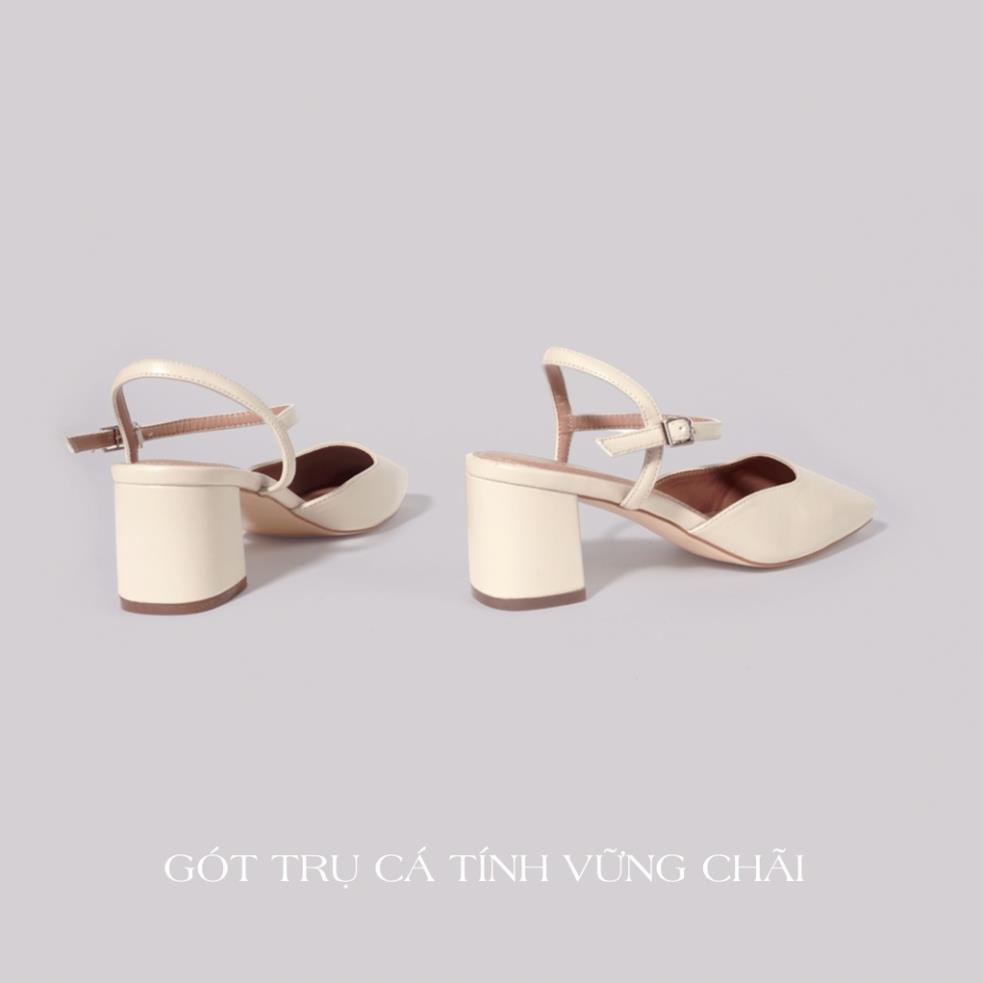 Giày Cao Gót Nữ JOTI Karine 3275VN6 - Mũi Vuông Hở Gót Đế Trụ Vuông Cao 6cm Da Mờ - Mang Công Sở Dự Tiệc KX