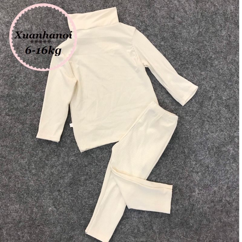 Bộ quần áo dài cotton len tăm cho bé trai bé gái (6-16kg) XHN412