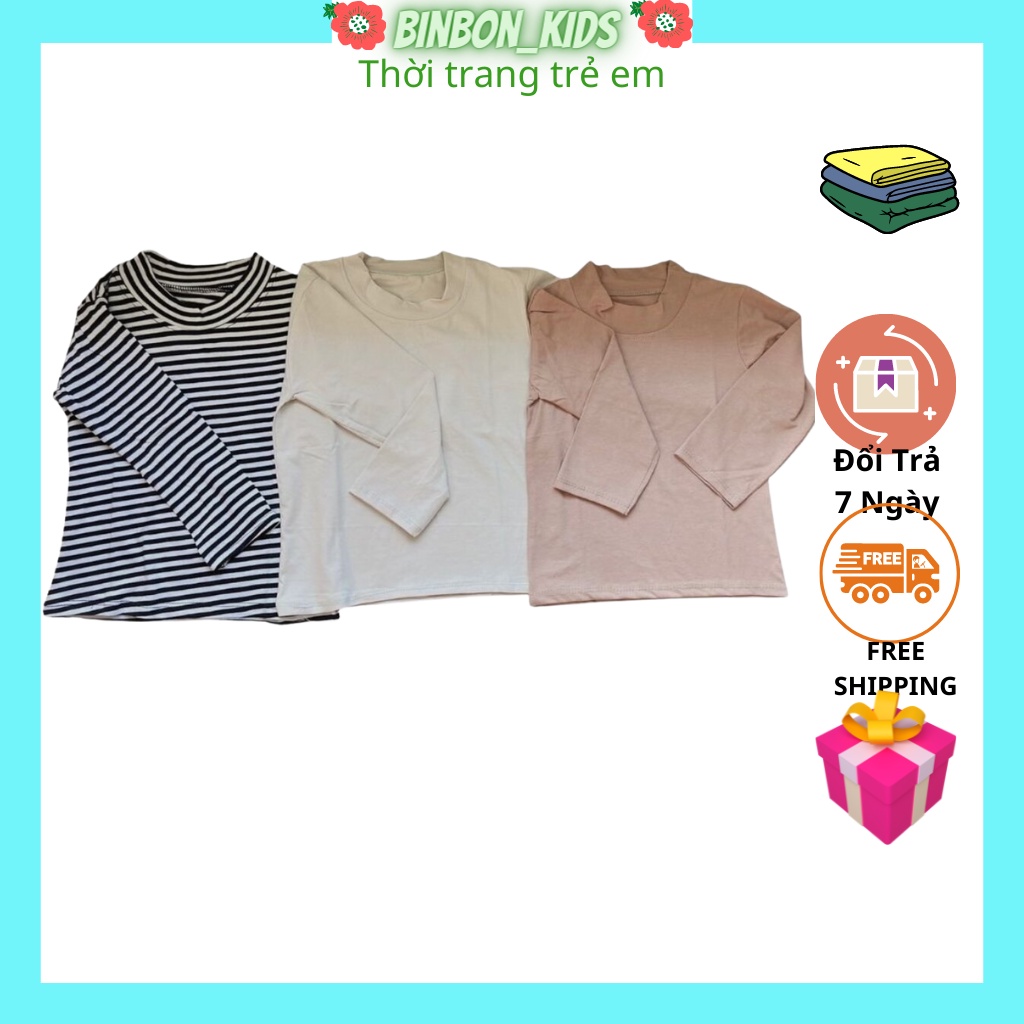 Áo giữ nhiệt cho bé trai và bé gái , Áo thun dài tay cho bé Từ 6-28kg - BINBON KIDS