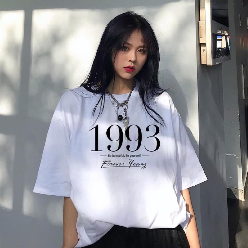 Áo Thun Nữ Tay Lỡ Màu Trắng In Năm Sinh 1985 1998 đến 2023 Local Brand DLX Áo Phông Nữ Đẹp