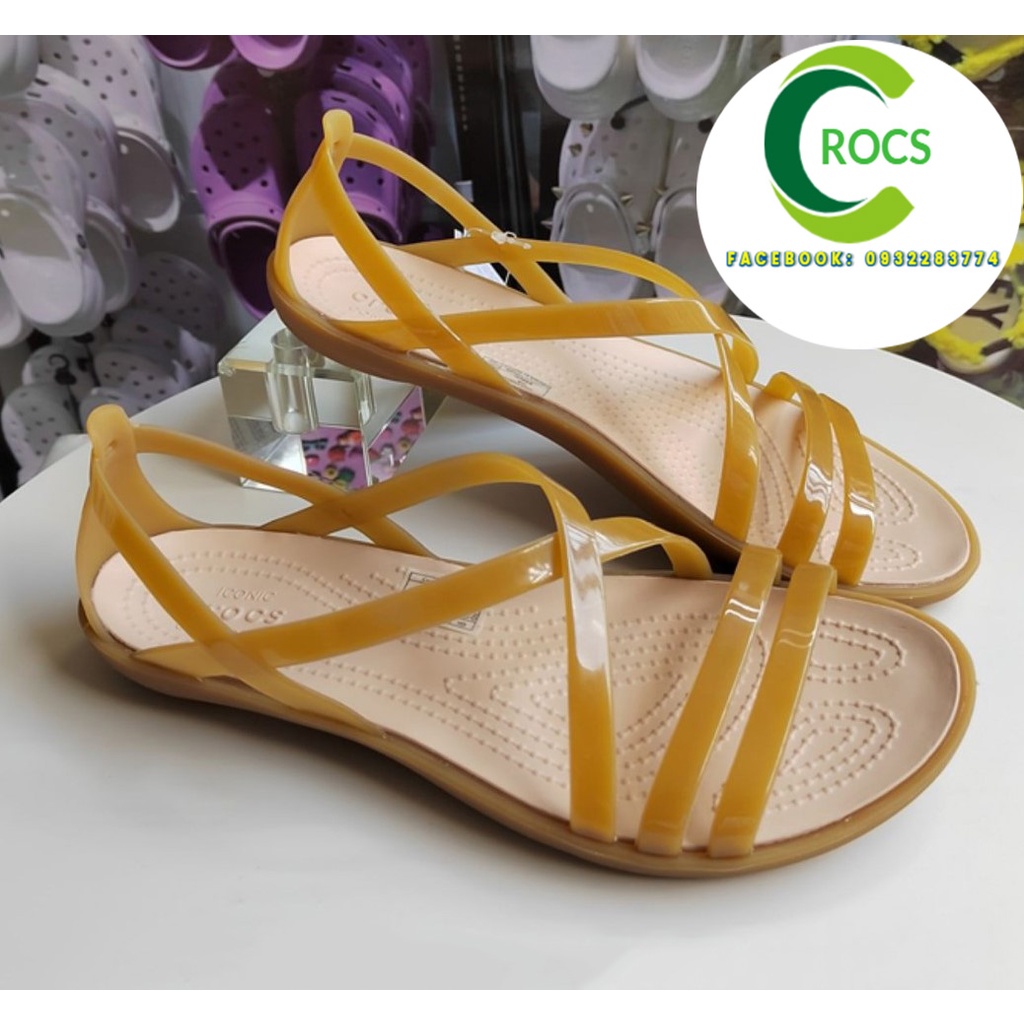 Giày sandal nhựa đi mưa chống hôi chân -Croslite-isabella-x cho nữ màu nâu