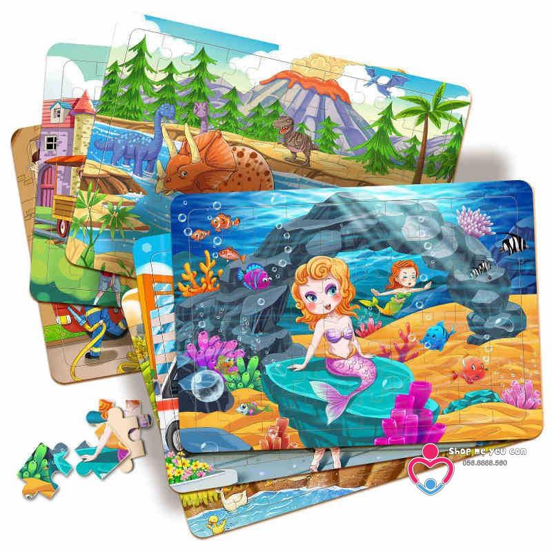 60 MẢNH ] tranh xếp hình gỗ PUZZLE 60 MIẾNG - GHÉP HÌNH LEVEL 5 CHO BÉ