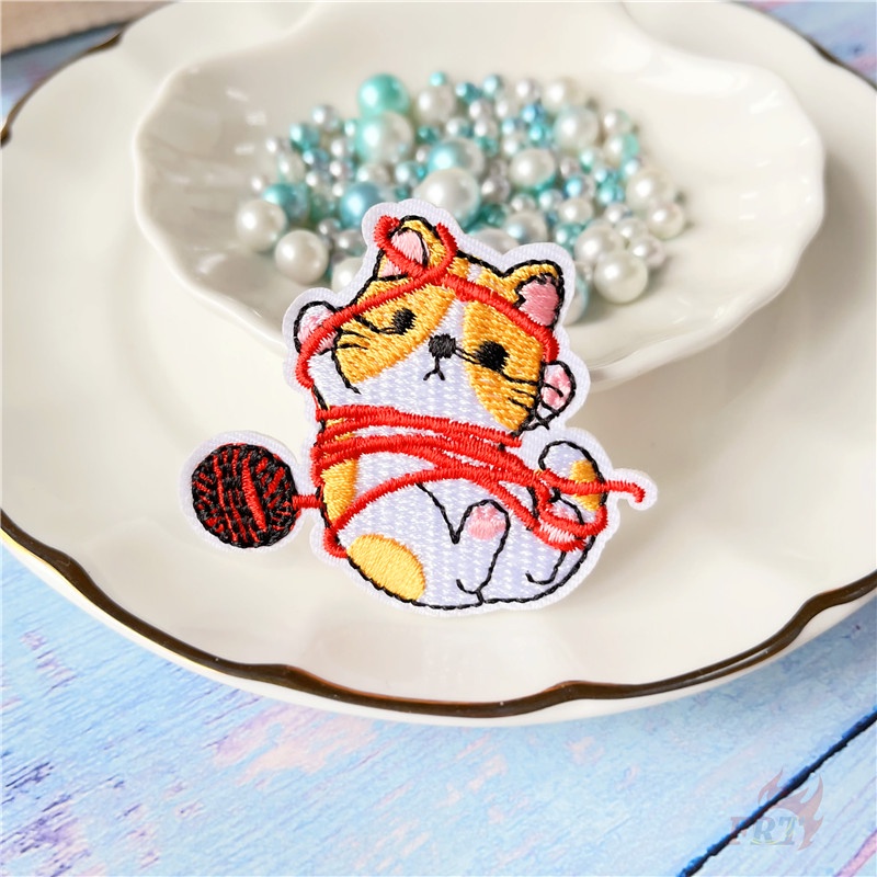 ☸ Sticker Ủi Thêu Hình Mèo Hoạt Hình Dễ Thương ☸ 1 Miếng Dán Ủi Lên Quần Áo Hình Chim Hồng Hạc