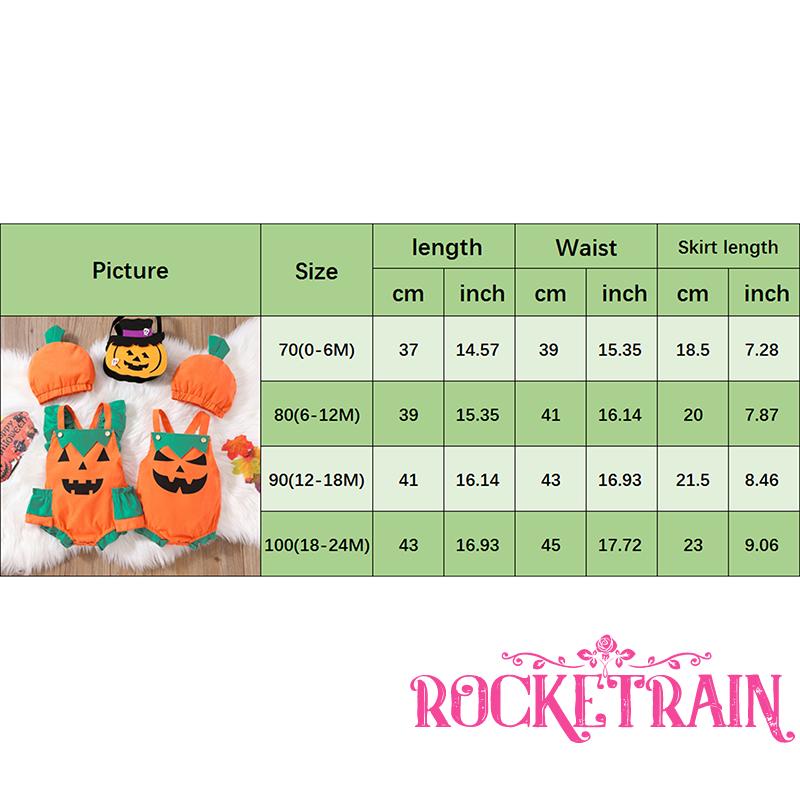 Bộ Áo Liền Quần Cổ Vuông In Họa Tiết Bí Ngô + Nón Thời Trang Cho Bé Trai Và Gái 0-24 Tháng Tuổi