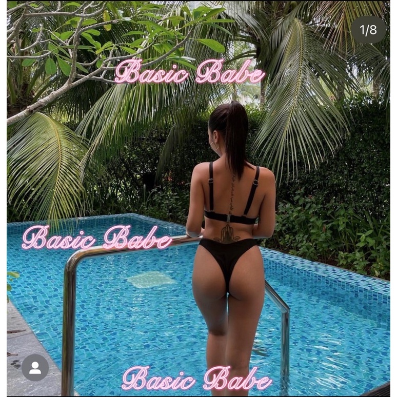 Bikini hai mảnh màu đen tôn dáng có mút  , bikini hai mảnh chính hãng Shein