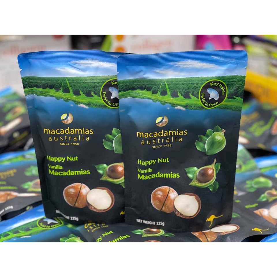 HẠT MACCA ÚC VỊ VANI HAPPY NUT VANILLA 225G CAO CẤP CHÍNH HÃNG - MACCADAMIAS AUSTRALIA SINCE 1958 - 10413