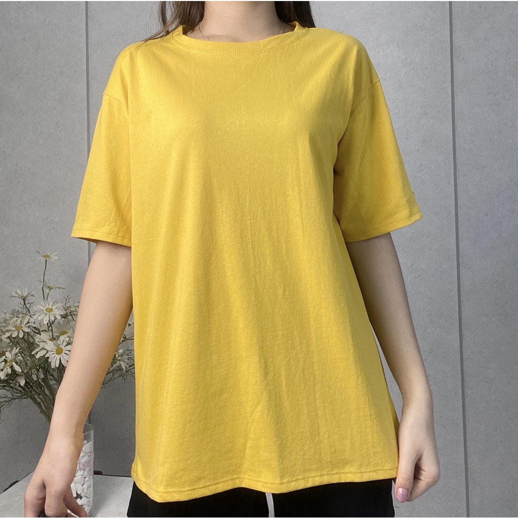 Áo Phông Áo Thun Nữ Trơn form rộng ảnh thật ulzzangstyle chất cotton khô sịn