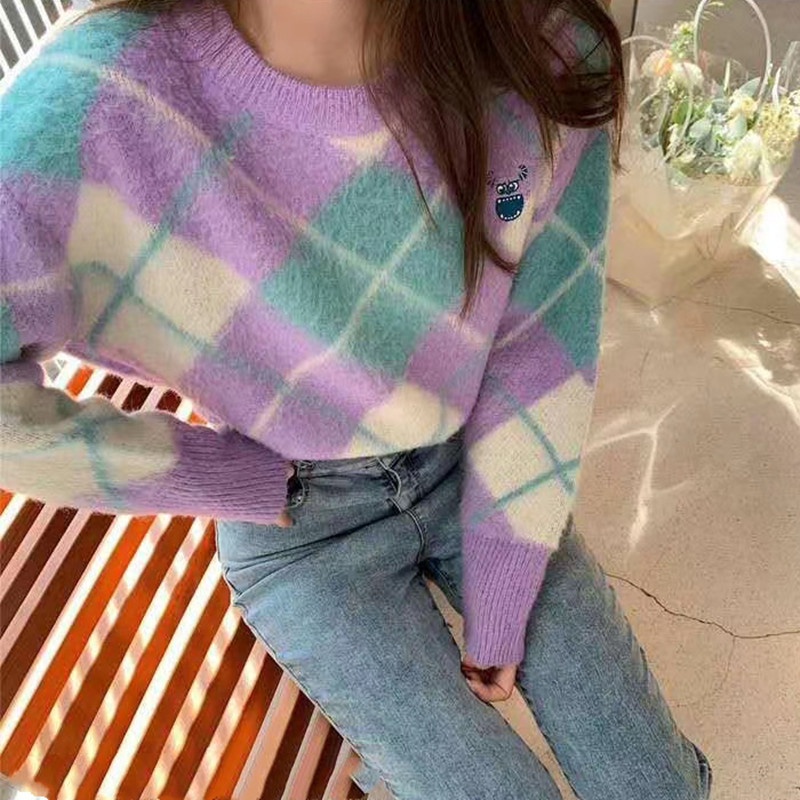 Áo sweater SUXI dệt kim dáng rộng thiết kế mới thời trang mùa thu dành cho nữ