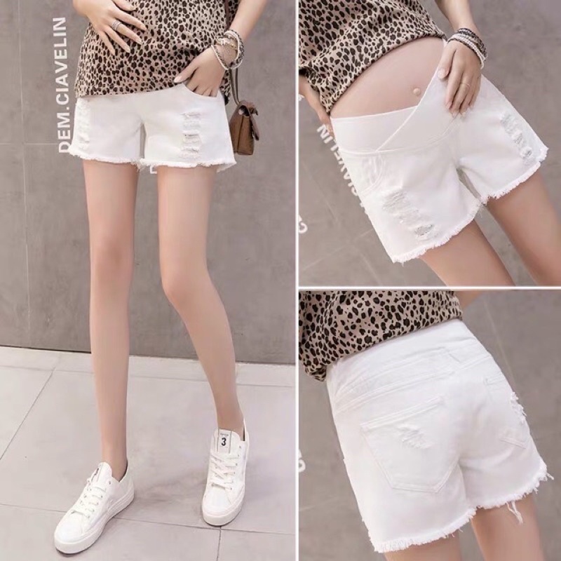 [Giá tận xưởng]Quần sooc bầu cạp chéo vải kaki co giãn❤️quần bầu có chun điều chỉnh❤️đùi bầu size s~2xl❤️