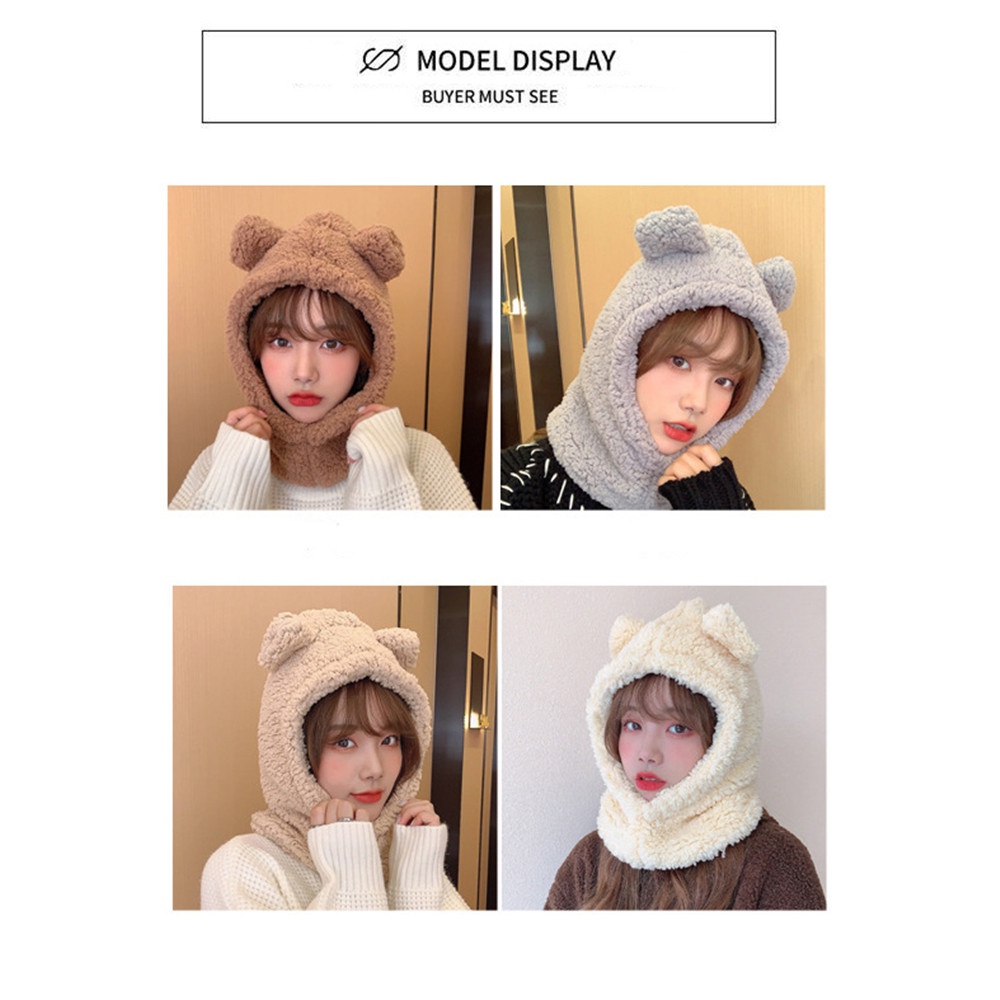 Mũ cotton hình gấu bông dễ thương phong cách Hàn Quốc cho nữ
