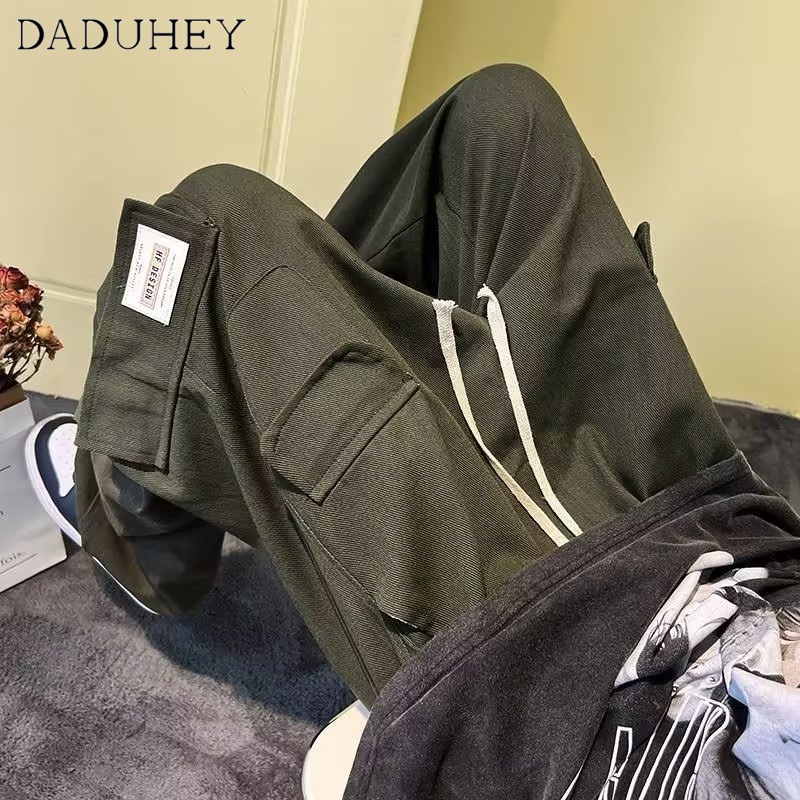 DaDuHey American High Street Vibe Overalls Hip-Hop Fashionable Brand Men's and Women's Loose Straight Casual Pants