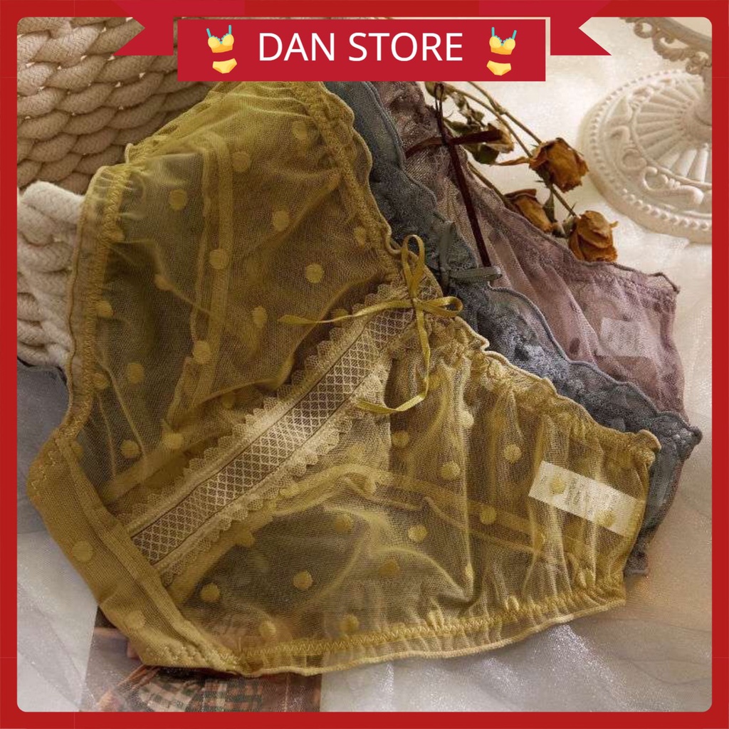 Quần Lót Nữ - Quần Lót Ren Cao Cấp thiết kế họa tiết chấm bi quyến rũ sexy DAN STORE MÃ 0389