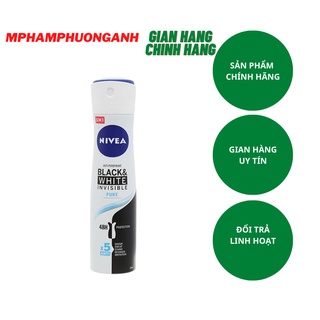 Xịt Ngăn Khử Mùi Nivea Nữ Black White Ngăn Vệt Ố Vàng Thanh Mát Dịu Nhẹ Nivea 150ml