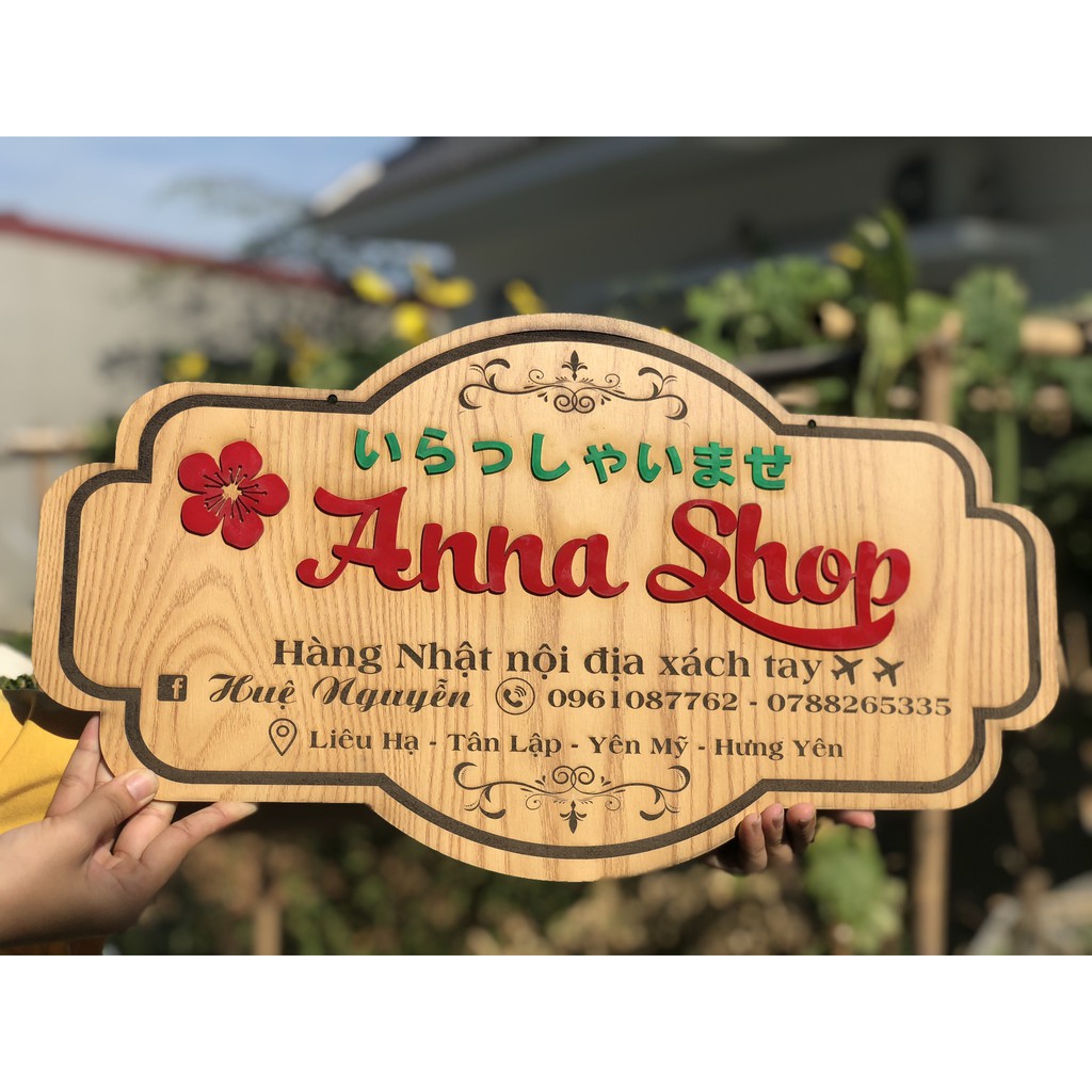 [BẢNG HIỆU GỖ LIVESTREAM] - Bảng hiệu gỗ thiết kế và in thông tin shop - Kích thước 30x50cm