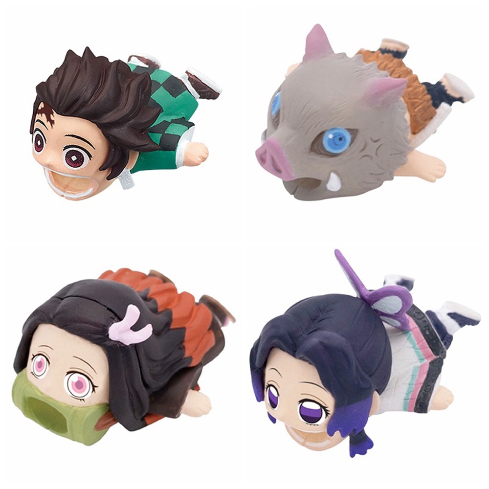 Phụ kiện bọc bảo vệ dây cáp sạc usb vanes1 hình demon slayer kamado tanjirou kimetsu no yaiba