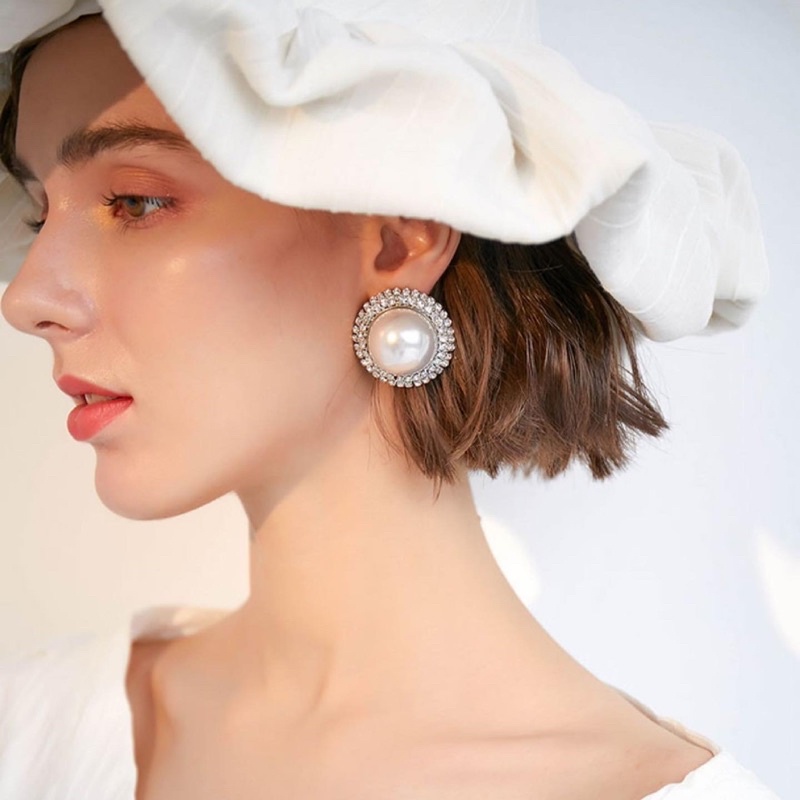 Hoa tai đính hạt retro cổ điển - Maben