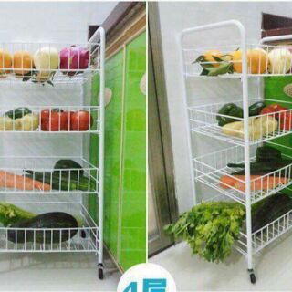 Kệ sắt để đồ 4 tầng có bánh xe