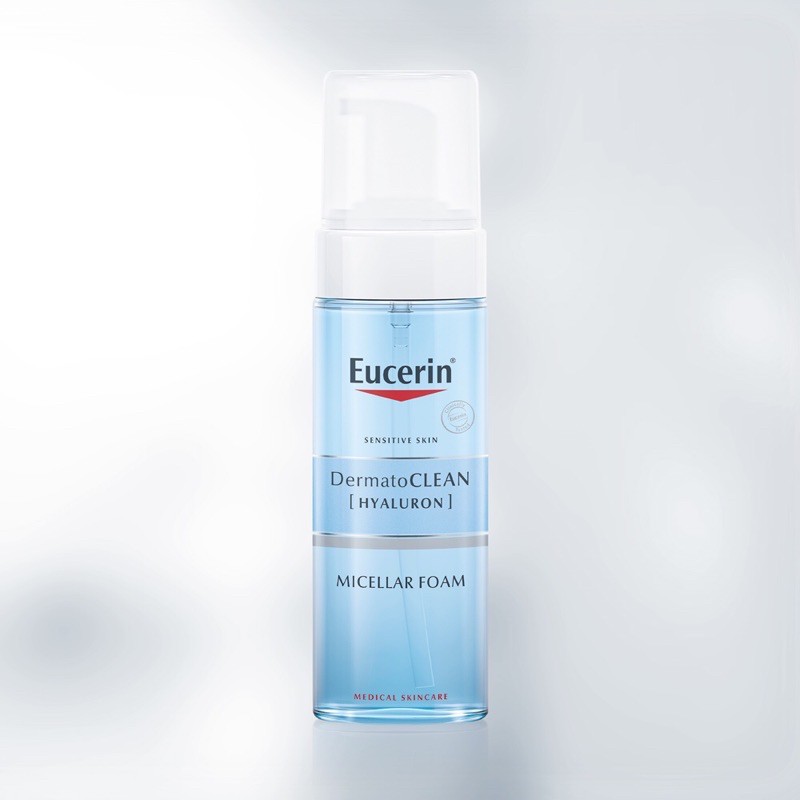 Bọt Tẩy Trang Eucerin Dermato Clean Hyaluron Micellar Foam 3 in 1 Làm Sạch & Dưỡng Ẩm Da 150ml