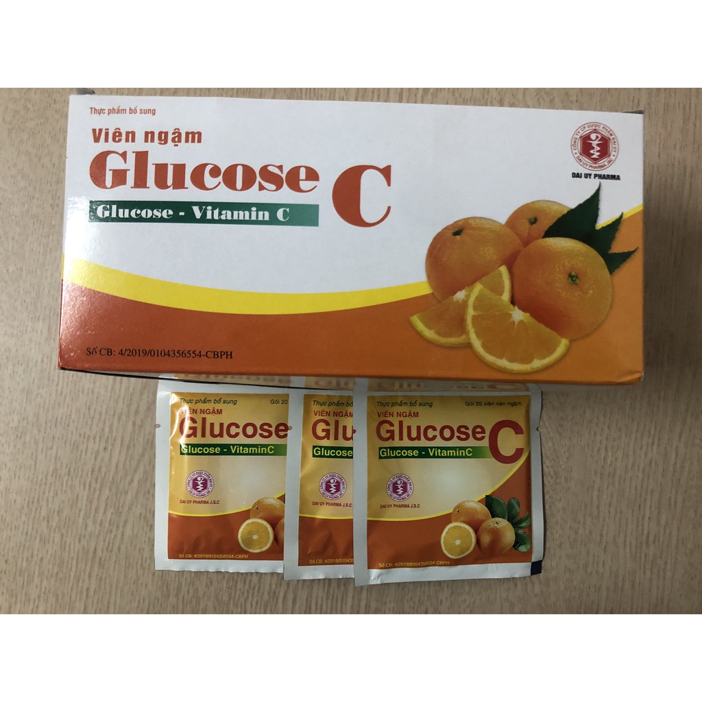 Viên ngậm Vitamin C - Glucose C hộp 30 gói, tăng cường sức đề kháng cho cơ thể