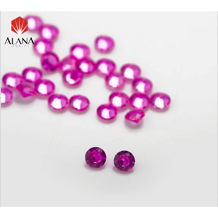 Combo 100 viên đá CZ tròn màu Ruby 3#