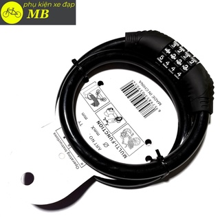 khóa dây xe đạp cao cấp 4 số đổi mã