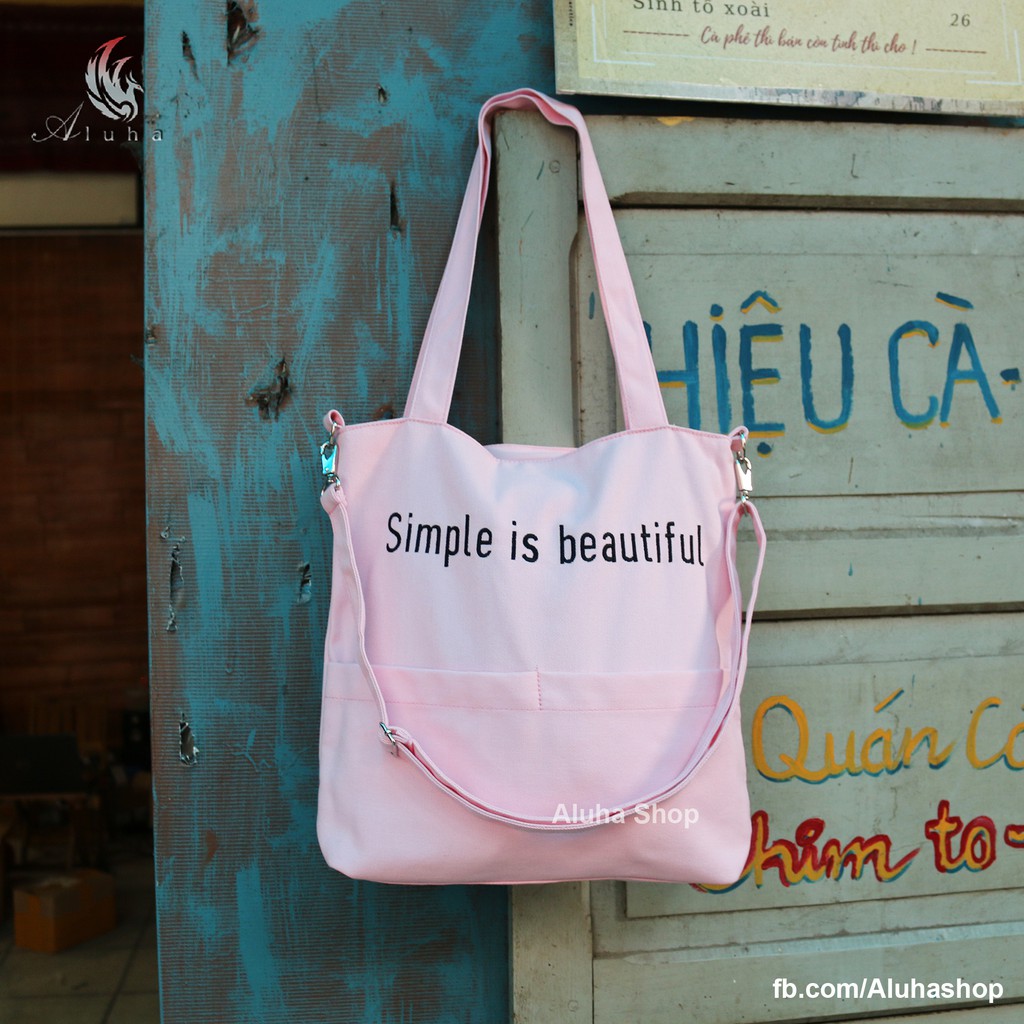 Túi Tote vải Canvas nữ cá tính cute Hàn quốc - TCC - Aluha