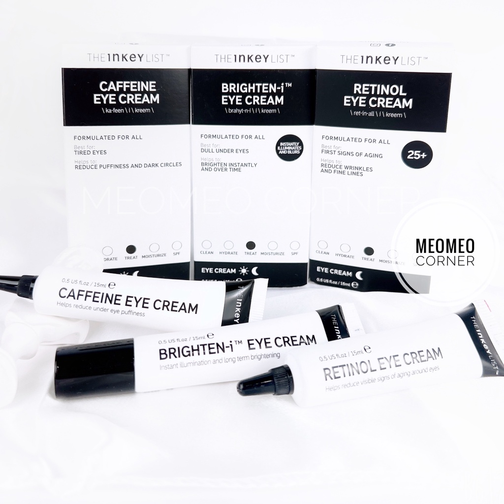Kem dưỡng mắt The INKEY List Retinol/Brighten/Caffeine Eye Cream Serum 15ml