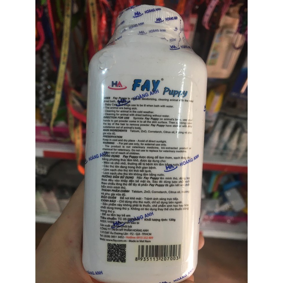 PHẤN KHÔ KHỬ MÙI CHO CHÓ FAY PUPPY - HAYUMI