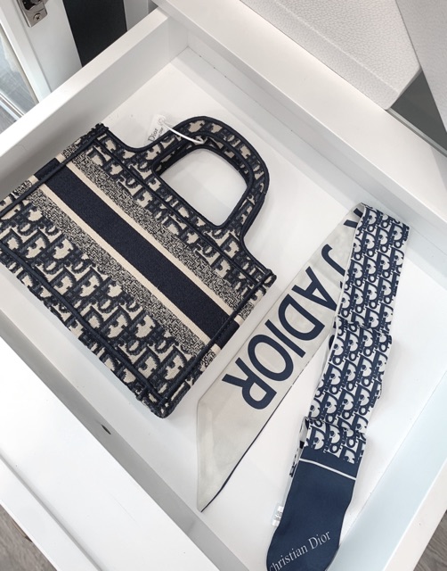Túi xách cd tote mini fullbox kèm khăn