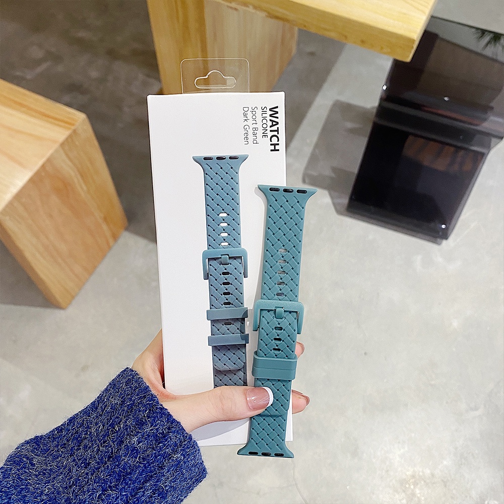 Dây Đeo Đồng Hồ Bằng Silicone Cho Watch Series 7 6 SE 5 4 3 iWatch band 44mm 40mm 45mm 41mm 42mm38mm