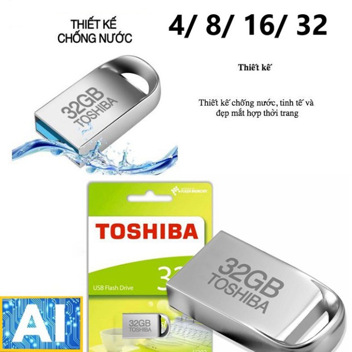 USB 4GB/8GB/16GB/32GB SIÊU NHỎ TOSHIBA -USB Ô TÔ(CHỐNG NƯỚC)(bh 12 Tháng) Educase.vn