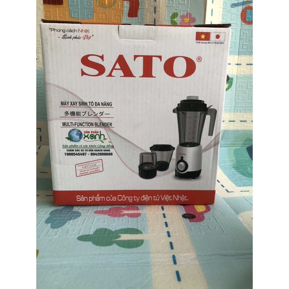 Máy xay sinh tố đa năng 03 cối Việt Nhật SATO MX7305 BẢO HÀNH 03 năm, Sản phẩm đã được đăng kí bản quyền Nhật Bản