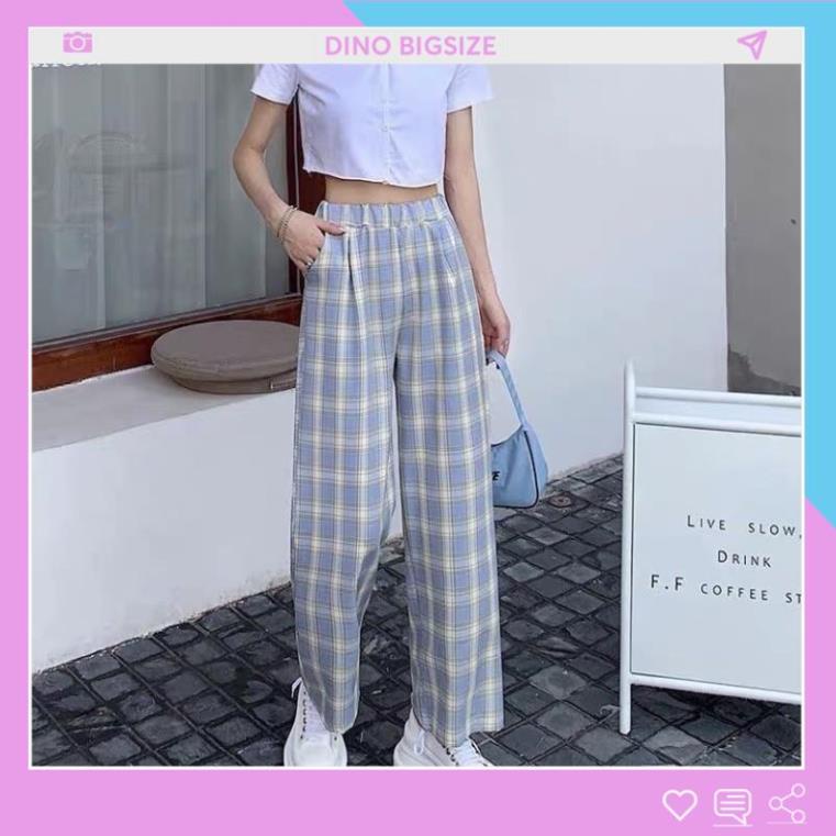 Dưới 70kg Quần Caro Bigsize Quần Caro Ống Rộng Unisex 5 Màu Phong Cách Ulzzang - DINO