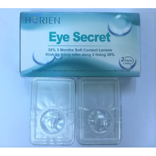 Combo Kính Áp Tròng Không Màu Dùng 3 Tháng Eye Secret Contact Lens Và nước nhỏ mắt 15ml