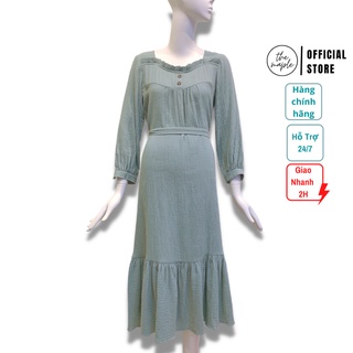 Đầm muslin form dài the maple xanh mint