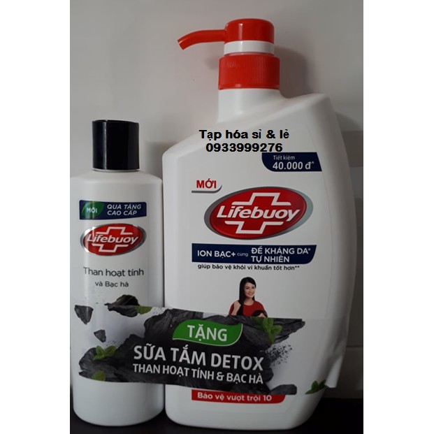 Sữa tắm Lifebuoy xanh đậm/ đỏ/ xanh lợt 850g tặng sữa tắm nhỏ hoặc khăn