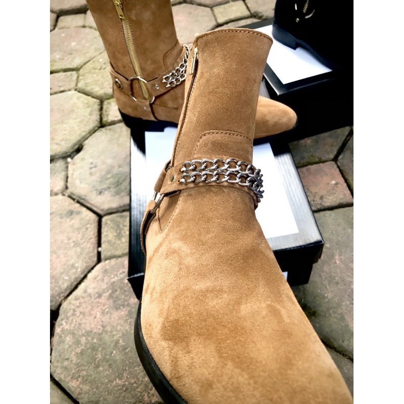 [ 2 màu ] Harness Boots da lộn, khoá dọc, bốt quai xích nam | BigBuy360 - bigbuy360.vn