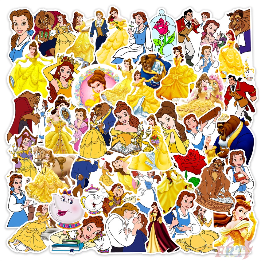Bộ 100 Cái ❉ Công chúa Disney. Hình Dán Ariel &amp; Belle ❉ Sticker Dán Tường Chống Thấm Nước Họa Tiết Doodle Hợp Thời Trang