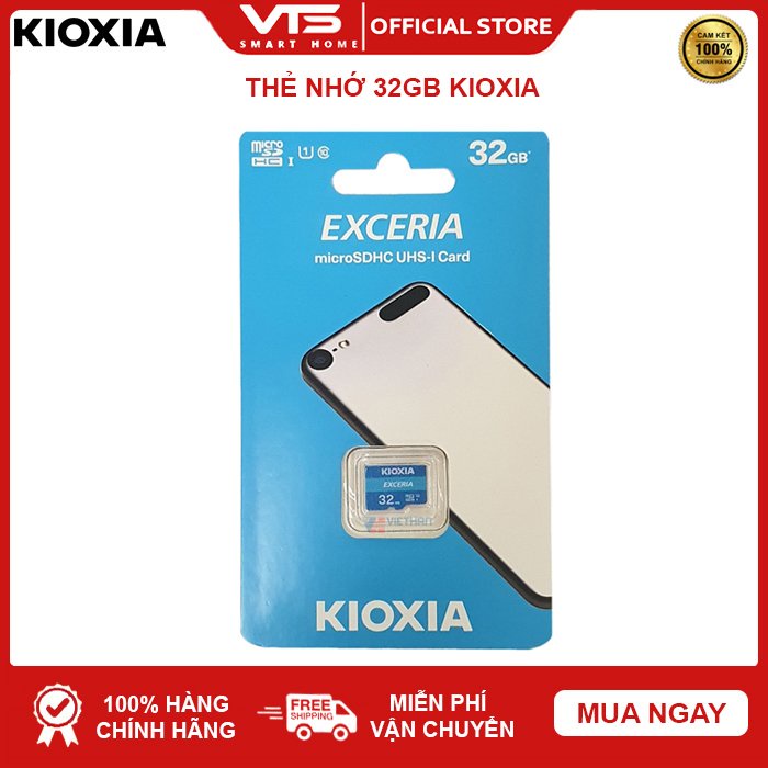 Thẻ nhớ Micro SDHC Kioxia Exceria 32GB UHS-I U1 100MB/s (Xanh) - Formerly Toshiba Memory - BH 3 Năm