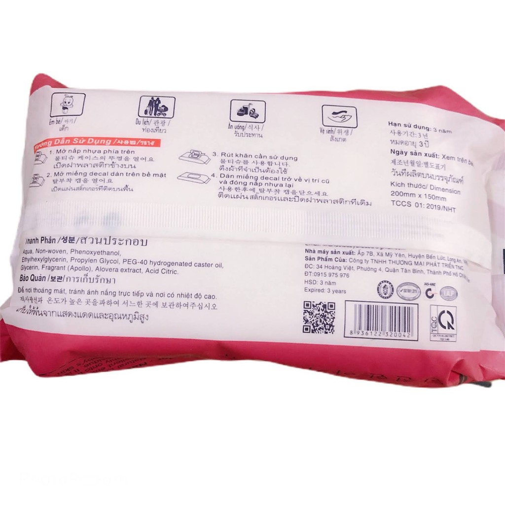 Khăn Giấy Ướt AnPa loại lớn 105 tờ có mùi và không mùi
