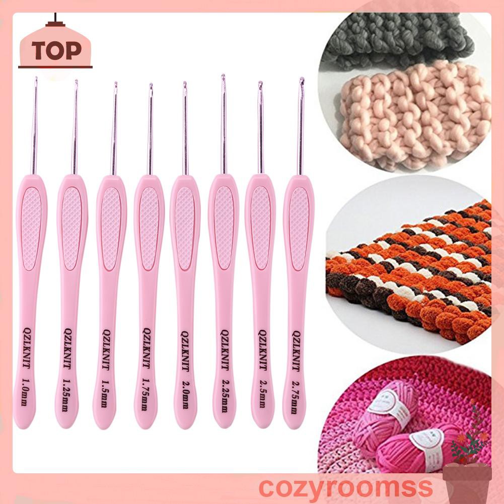 Bộ 8 kim móc len bằng abs 1-2.75mm