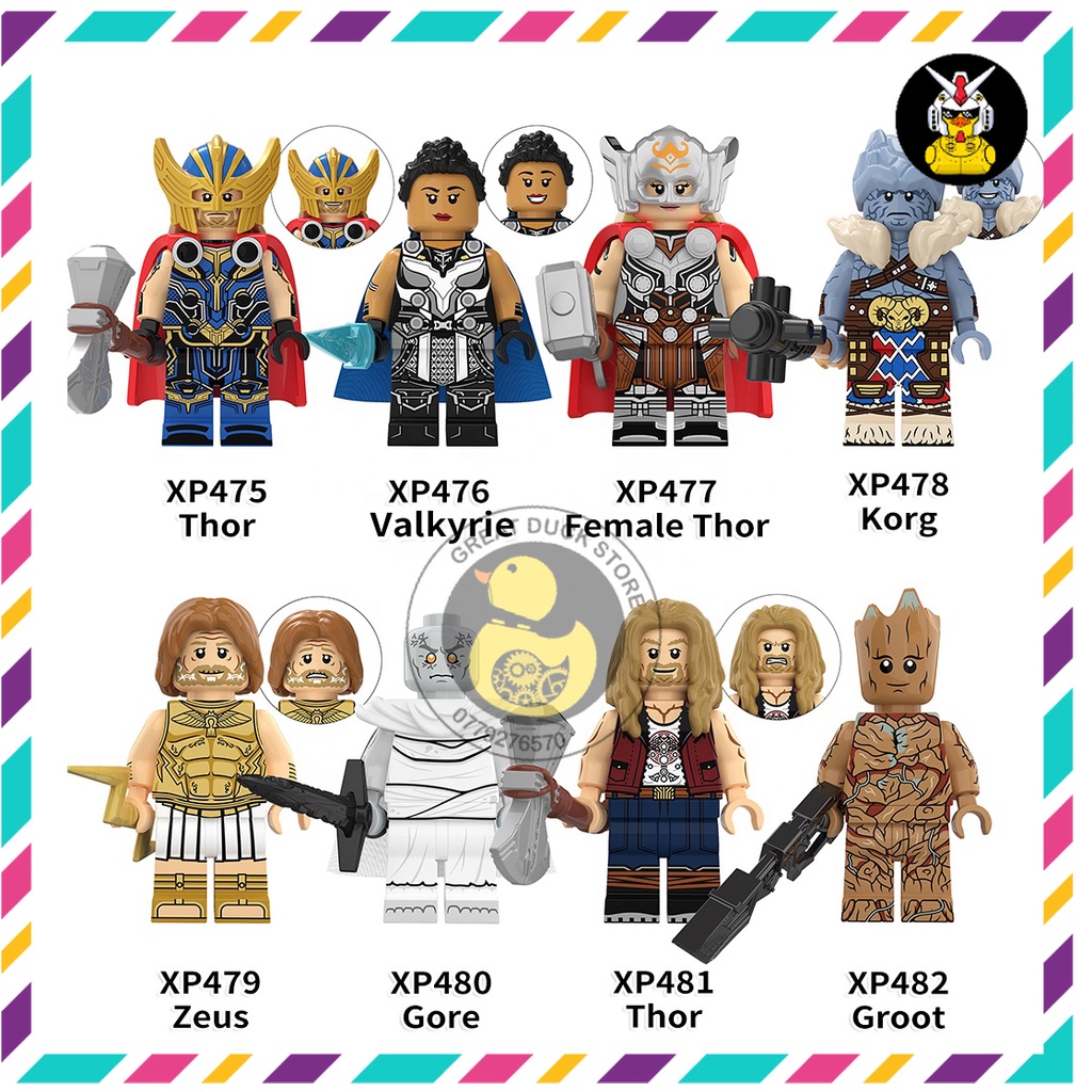 KF6161 KT1062 WM6146 Minifigures Mô Hình Thor Siêu Anh Hùng Đồ Chơi Lắp Ráp Super Hero Thor Tình Yêu Và Sấm Sét