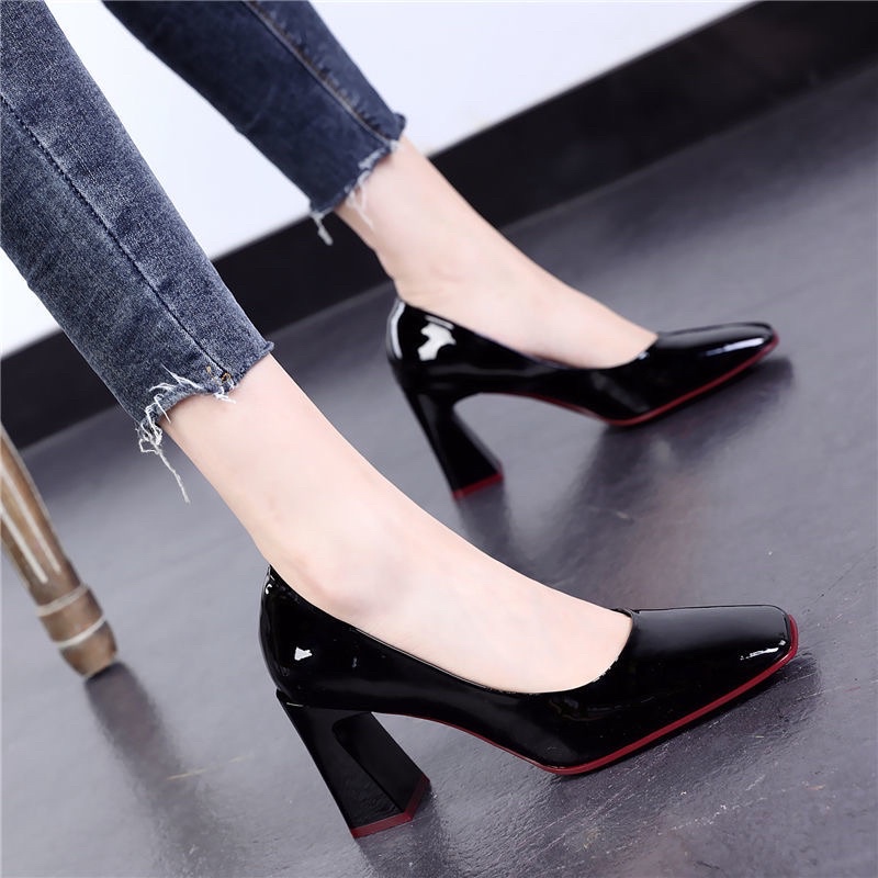 Giày cao gót đế vuông 8cm hàng Quảng Châu