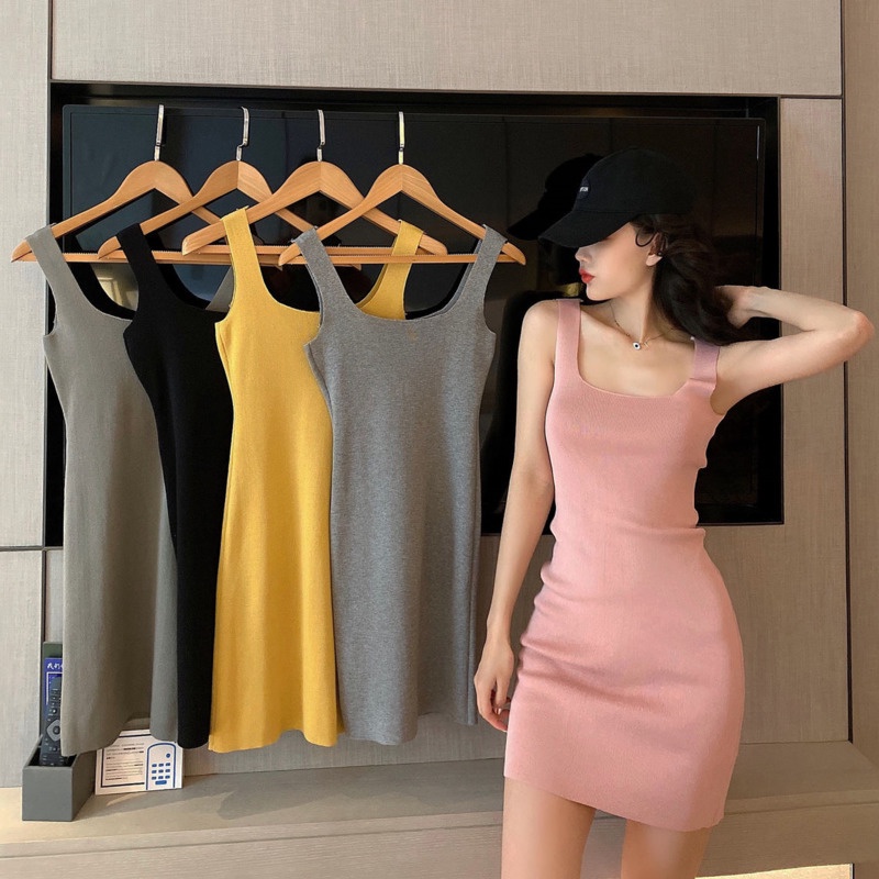 Đầm Len Không Tay Màu Sắc Đơn Giản Dễ Phối Đồ Thời Trang Cho Nữ
