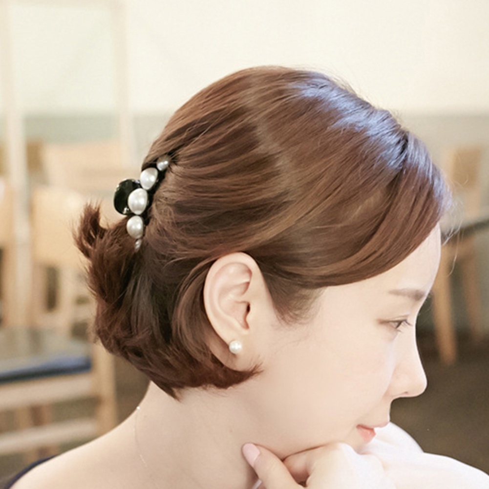 Kẹp Tóc Càng Cua Đính Ngọc Trai Nhân Tạo Thanh Lịch Cho Nữ