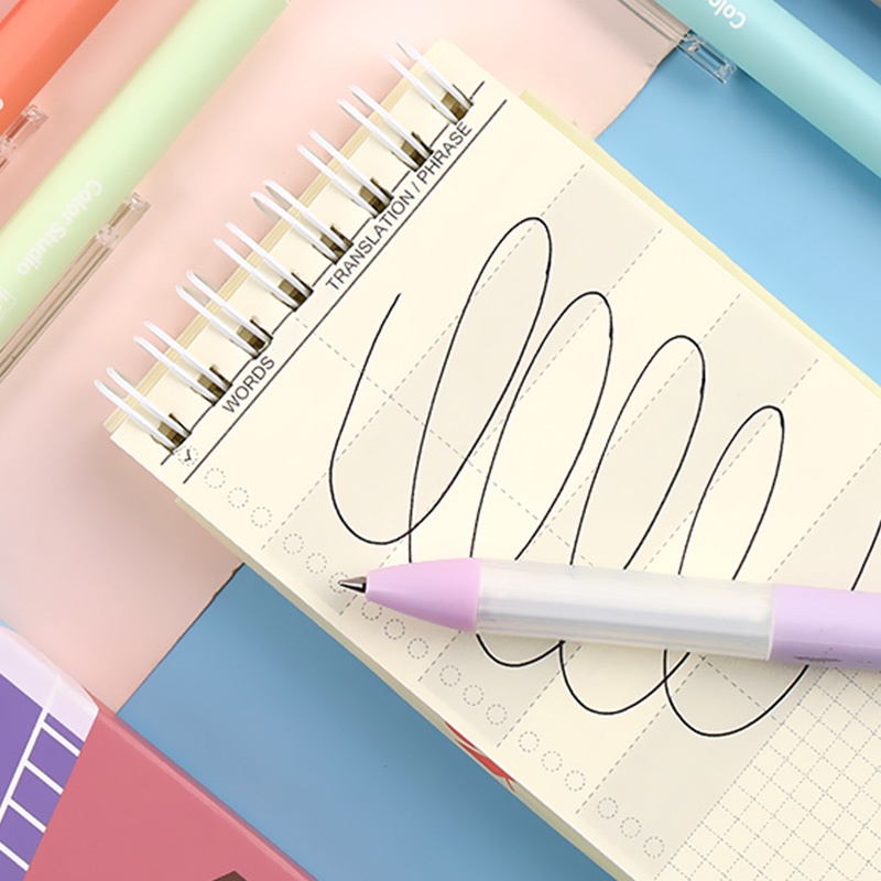 Set 6 Bút Bi Mực Đen Ngòi 0.5mm Có Thể Thu Gọn