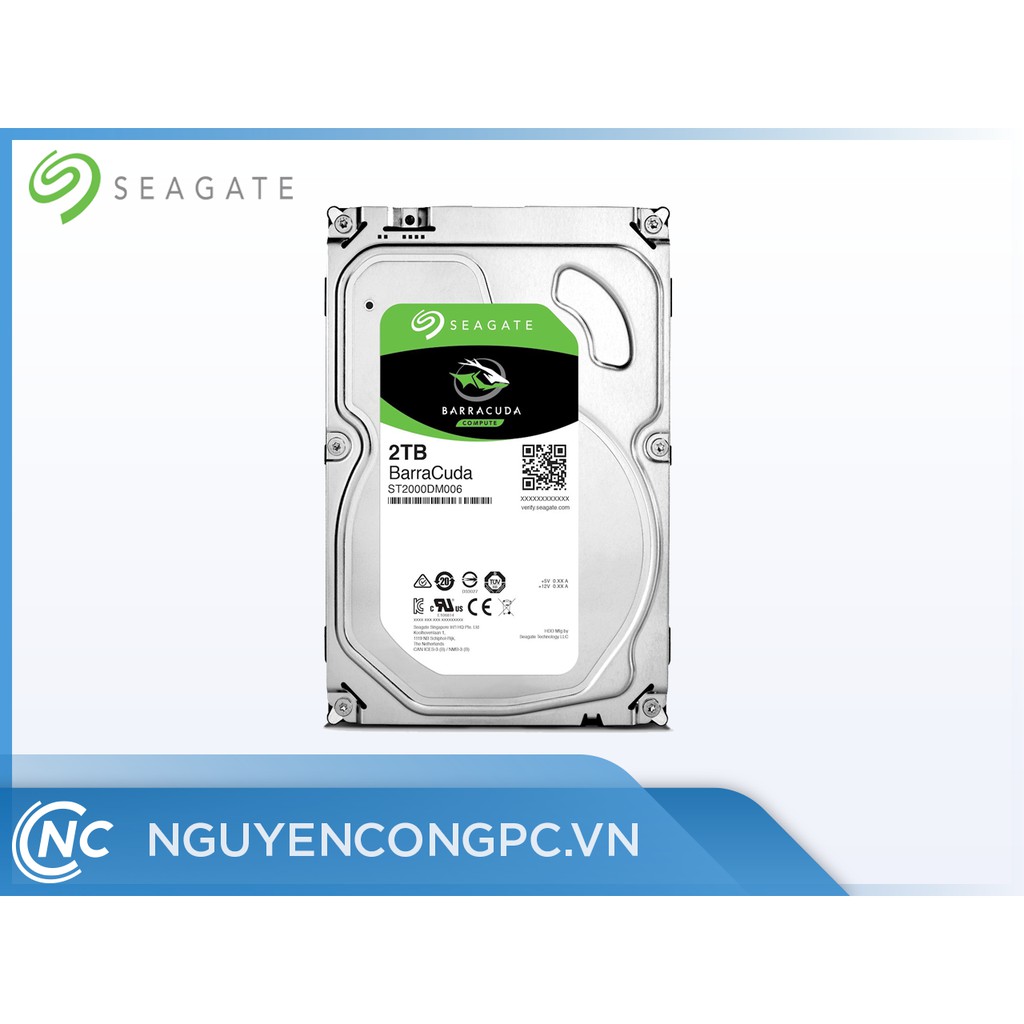 Ổ Cứng HDD Seagate BarraCuda 2Tb 7200rpm | Sata3 256MB Cache | Mới, Chính Hãng, Bảo Hành 24 Tháng