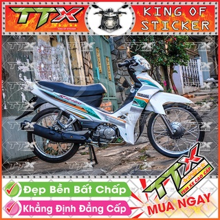 Tem Xe Sirius Trắng Xanh Xám Chấm Bi - Tem Sirius Xanh Trắng Xám Siêu Đẹp - Mẫu Team Sirius Trắng Xanh Xám (s025-00)