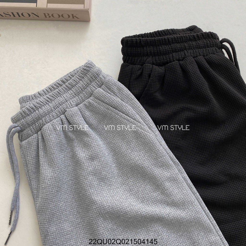 Quần jogger nữ VM STYLE lưng thun cột dây ống chun trơn rộng thoải mái hoạt động thời trang ulzzang 22QU02Q021504