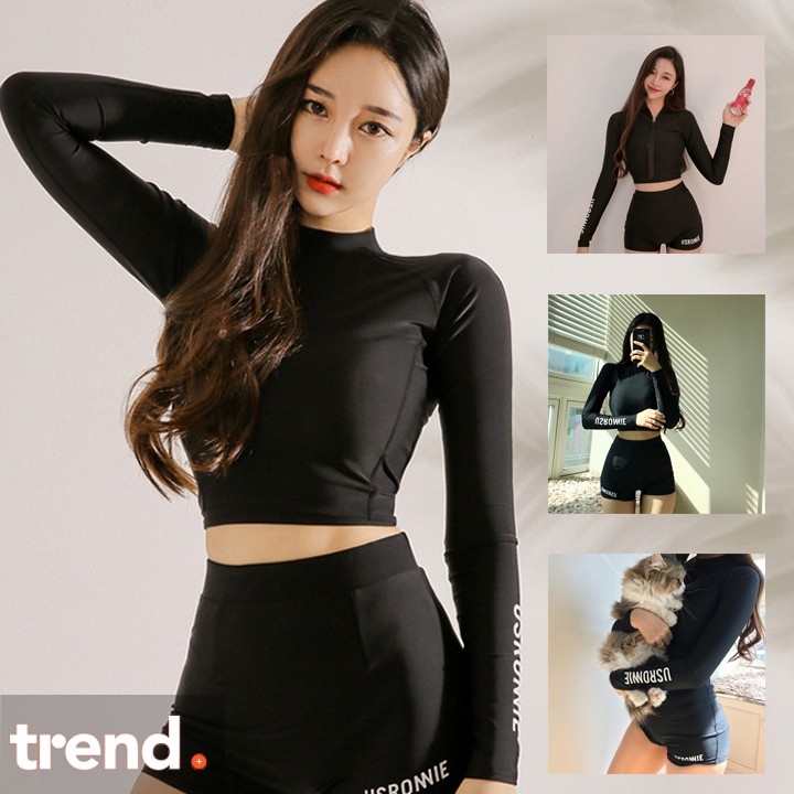 Đồ bơi nữ croptop tay dài usronnie cao cấp [Có Sẵn]
